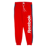 REEBOK Mens Joggers Red Tapered S W32 L27