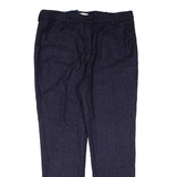 MONA Womens Knit Trousers Blue Regular Tapered Wool W34 L28