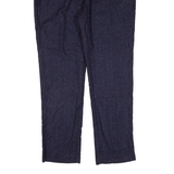 MONA Womens Knit Trousers Blue Regular Tapered Wool W34 L28