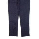 MONA Womens Knit Trousers Blue Regular Tapered Wool W34 L28