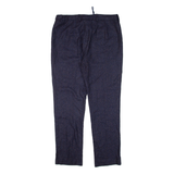 MONA Womens Knit Trousers Blue Regular Tapered Wool W34 L28