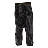 Motorcycle Womens Leather Trousers Black Regular Tapered 90s W28 L25