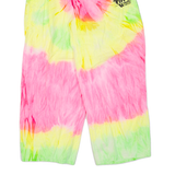 Tie-Dye 3/4 Length Womens Trousers Pink Relaxed Straight 90s W28 L24