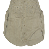 HOLLISTER Womens Shirt Green Collared Sleeveless S