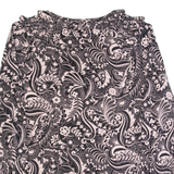 BODEN Womens Printed Top Black V-Neck Long Sleeve Paisley UK 10