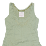 FAT FACE Womens Top Green Sleeveless UK 8