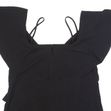 WHISTLES Womens Top Black V-Neck UK 12