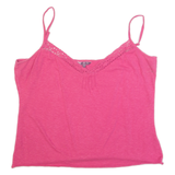 FAT FACE Womens Camisole Top Pink V-Neck Sleeveless UK 18
