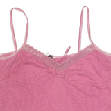 FAT FACE Womens Camisole Top Pink V-Neck Sleeveless UK 16