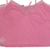 FAT FACE Womens Camisole Top Pink V-Neck Sleeveless UK 16