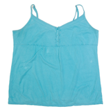 FAT FACE Womens Camisole Top Blue V-Neck Sleeveless UK 18