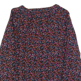 WHISTLES Womens Printed Blouse Black Long Sleeve Floral UK 4