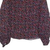 WHISTLES Womens Printed Blouse Black Long Sleeve Floral UK 4
