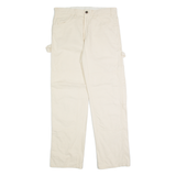 DICKIES Carpenter Cargo Mens Trousers Cream Regular Straight W32 L30