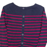 JAEGER Mens Patterned Jumper Blue Striped Tight Knit XS