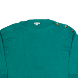 WHISTLES Womens Jumper Green Tight Knit M