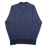 TOMMY HILFIGER Mens Jumper Blue Tight Knit Wool M
