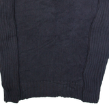 TOMMY HILFIGER Mens Jumper Blue V-Neck Cable Knit Linen L