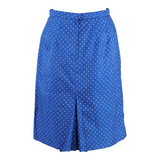 Womens Straight Skirt Blue Knee Length Polka Dot M