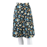 Womens Maxi Skirt Black Knee Length 90s Floral M