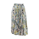 FERRUCCIO Womens Pleated Skirt Blue Knee Length Crazy Pattern XL