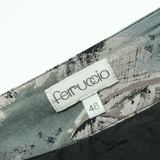 FERRUCCIO Womens Pleated Skirt Blue Knee Length Crazy Pattern XL