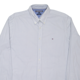 TOMMY HILFIGER Slim Fit Mens Shirt Blue Polka Dot Long Sleeve XL