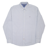 TOMMY HILFIGER Slim Fit Mens Shirt Blue Polka Dot Long Sleeve XL