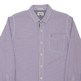TOMMY HILFIGER Mens Shirt Purple Houndstooth Long Sleeve S