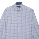 TOMMY HILFIGER Regular Fit Mens Shirt Blue Check Long Sleeve S