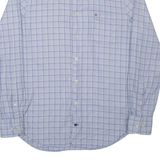 TOMMY HILFIGER Regular Fit Mens Shirt Blue Check Long Sleeve S