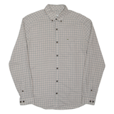 LACOSTE Slim Fit Mens Shirt Grey Check Long Sleeve S