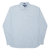 TOMMY HILFIGER Custom Fit Mens Shirt Blue Gingham Long Sleeve M