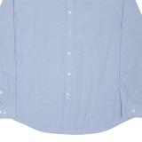 DKNY Slim Fit Stretch Mens Shirt Blue Gingham Long Sleeve L