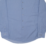 CALVIN KLEIN Regular Fit Mens Shirt Blue Pinstripe Long Sleeve L