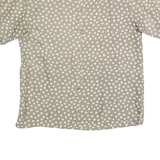 VALENTINE FASHION Womens Printed Shirt Grey 90s Silk Polka Dot M