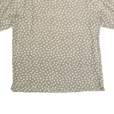 VALENTINE FASHION Womens Printed Shirt Grey 90s Silk Polka Dot M