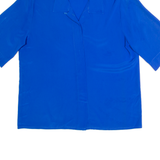 LE CHINE CLASSIC Womens Blouse Shirt Blue Collared S