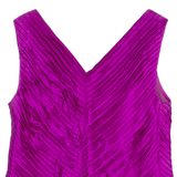 Frill Womens Blouse Vest Purple V-Neck Sleeveless S