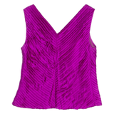 Frill Womens Blouse Vest Purple V-Neck Sleeveless S