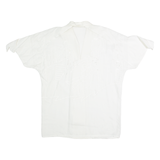 Womens Blouse Shirt White Collared Linen L