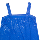DIVINA OF SWITZERLAND Womens Printed Vest Blue Sleeveless 90s Polka Dot M