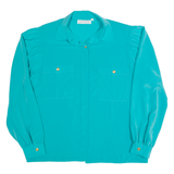 GIULIETTA Womens Shirt Blue Collared Long Sleeve 90s M