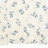 LAVELLO Sheer Womens Printed Shirt Cream Collared 90s Floral M