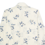 LAVELLO Sheer Womens Printed Shirt Cream Collared 90s Floral M