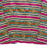 KRISTY MICHAELS Womens Printed Shirt Black Long Sleeve 90s Striped S