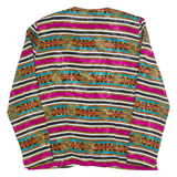 KRISTY MICHAELS Womens Printed Shirt Black Long Sleeve 90s Striped S