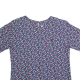 NORTON MCNAUGHTON Womens Printed Blouse Blue 90s Crazy Pattern M