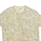 LIZ CLAIBORNE Petite Womens Printed Shirt Grey 90s Silk Paisley S