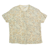LIZ CLAIBORNE Petite Womens Printed Shirt Grey 90s Silk Paisley S